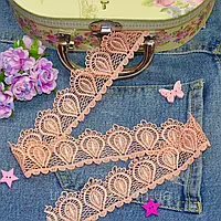 Ажурне мереживо персикове макраме 4,5 см (Туреччина).