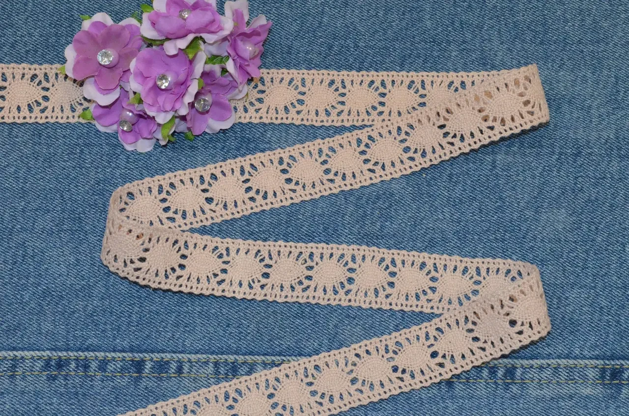 Мереживо пудра натуральне 2.5 см., фото 1