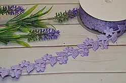 Стрічка ажурна фіолетова Квіти 3.5 см (бобіна 18 м).