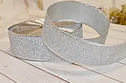 Стрічка глітер срібло 3.8 см