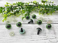 Штучні очі круглі безпечні зелені з фіксаториом 18 мм (пара 2 Шт)