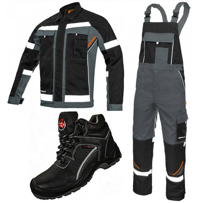Спецодяг костюм чоловічий куртка, напівкомбінезон та черевики, комплект роба робоча уніформа спецівка, польша