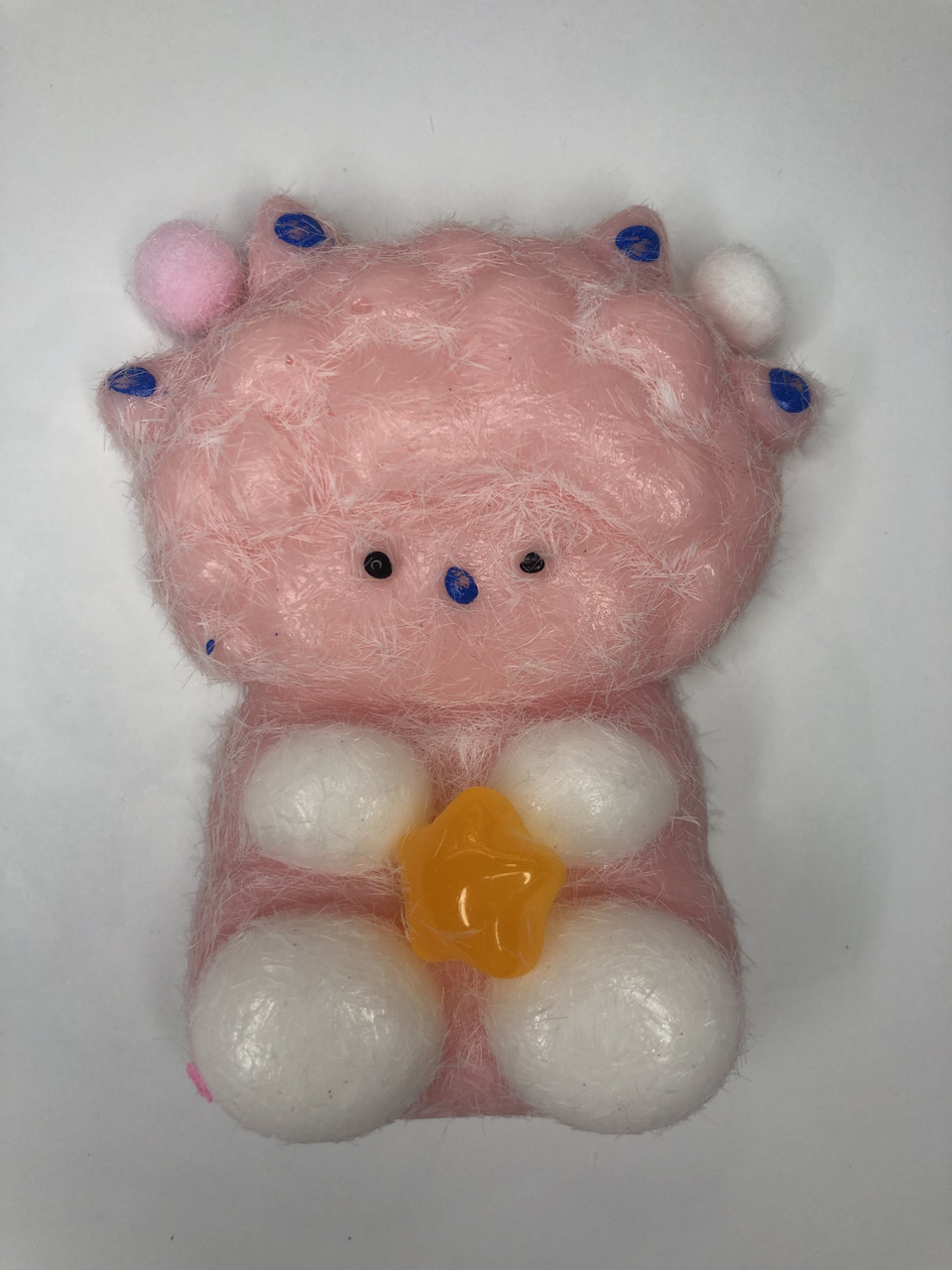 Сквіш « Таба лапка» ексклюзив ведмедик рожевий пухнастий, фото 1