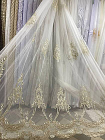 Тюль фатін 3д заввишки 2,9 м. кремова