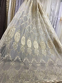 Тюль фатін 3д заввишки 2,9 м. кремова