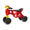 Ігрова каталка ролоцикл дитині Червоний біговел мотоцикл для тренування рівноваги бегобайк 4 колеса Клаксон, фото 3