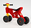 Ігрова каталка ролоцикл дитині Червоний біговел мотоцикл для тренування рівноваги бегобайк 4 колеса Клаксон, фото 4