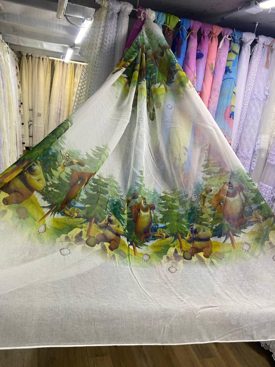 Тюль  батист Сезон Полювання. Кусок 3,3м