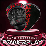 Лапи боксерські PowerPlay 3041 Чорно-Червоні PU [пара], фото 8