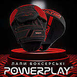 Лапи боксерські PowerPlay 3044 Pro Carbon Ultra Series Чорно-Червоні PU [пара], фото 7