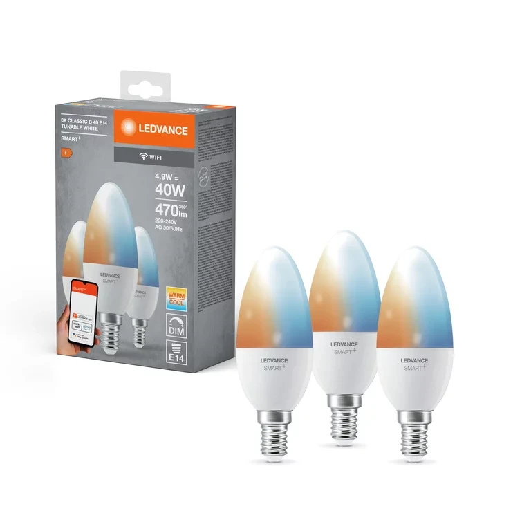 Світлодіодна Wi-Fi лампа LEDVANCE B40, E14, 4.9W, 470lm, 2700-6500K