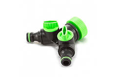 Кран шаровий на 2 виходи з внутрішнім різьбленням 3/4-1 дюйм (4027), Presto-PS