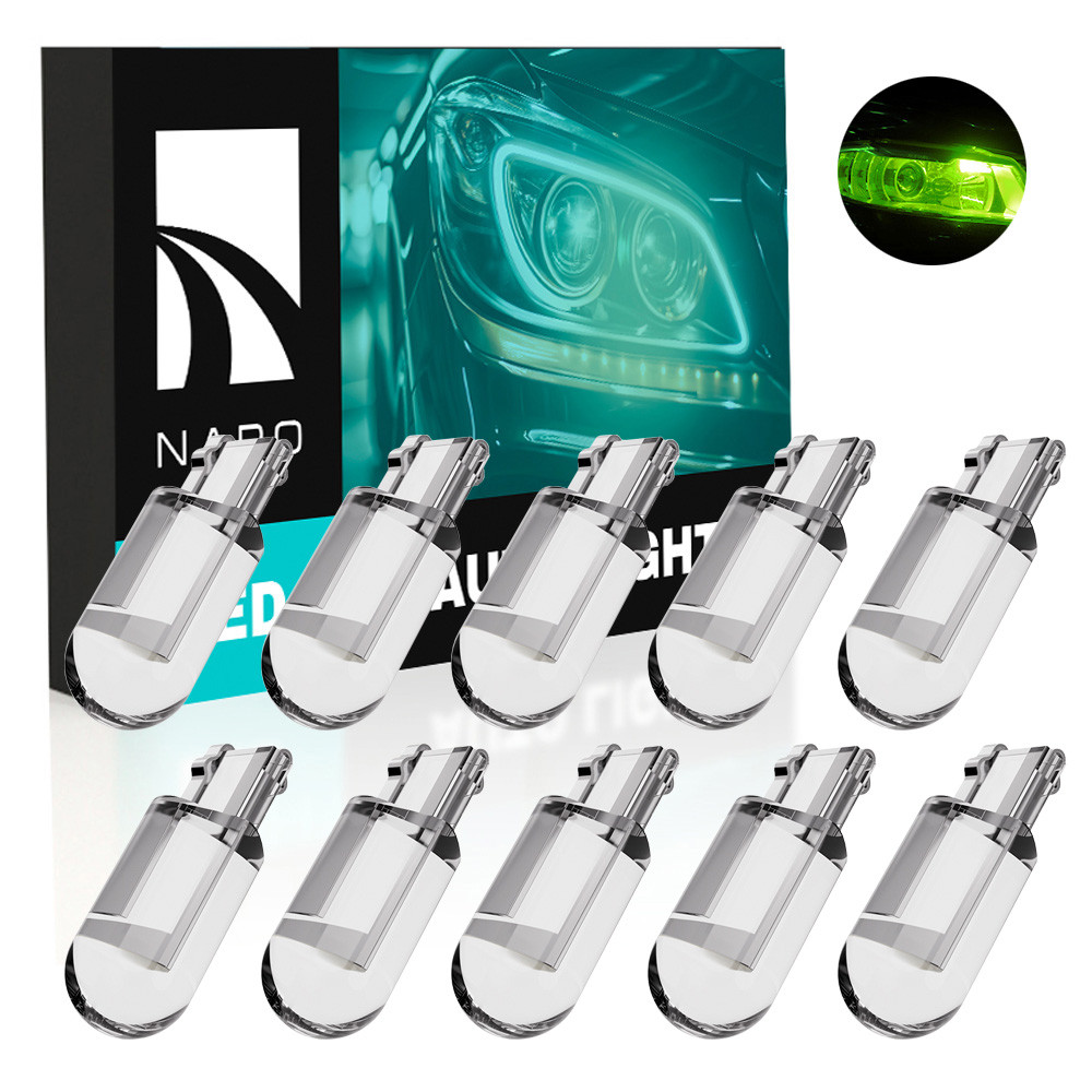 Комплект світлодіодних ламп NAPO LED T10-F1 W5W T10 колір світіння зелений 10 шт, фото 1