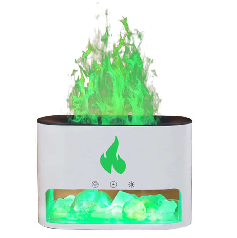 Лампа, зволожувач повітря, аромадифузор 3 в 1 Docsal Flame 9034, білий, фото 1