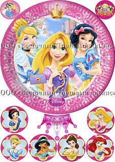 Друк їстівного фото — Ø21 — Вафельний папір — Принцеси No22