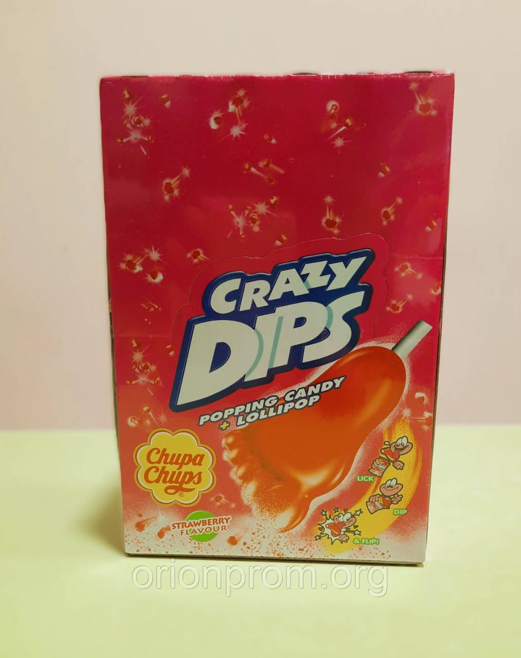 Льодяник на паличці Chupa Chups Crazy Dips полуниця 24 штуки (термін 03.2025)