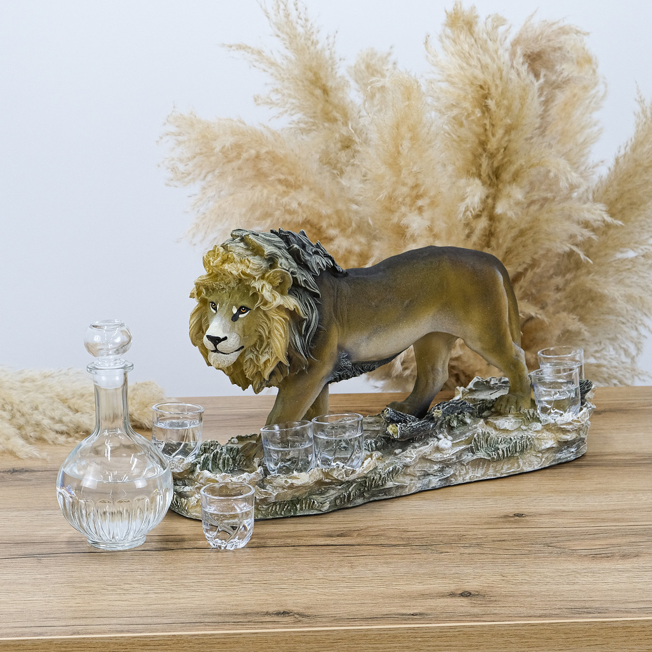 Штоф Лев подарунковий набір для горілки 56 см Гранд Презент ШП408цв