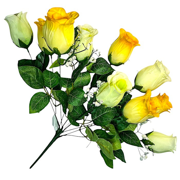 Штучні квіти букет бутоны роз с гипсофилой , 46см, фото 1