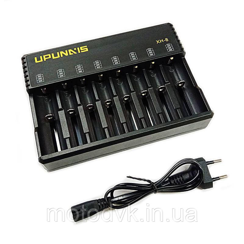 Зарядний пристрій для Li-ion акумулятора 18650, на 8 слотів Upunais XH8