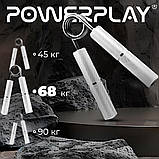 Еспандер-ножиці алюмінієвий PowerPlay 4322 (68 кг) Hand Grip Срібний, фото 11