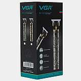 Професійний тример для стрижки волосся + 3 насадки, VGR V-097, Золотий / Чоловіча машинка для стрижки, фото 10