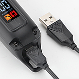 Акумуляторна машинка для стрижки волосся з дисплеєм + 3 насадки, VGR V-918 / Професійний тример чоловічий, фото 8