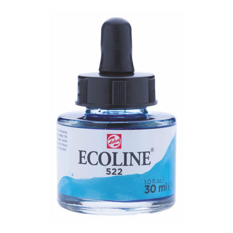NEW Фарба акварельна рідка Ecoline (522), Бірюзова синя, 30 мл, Royal Talens