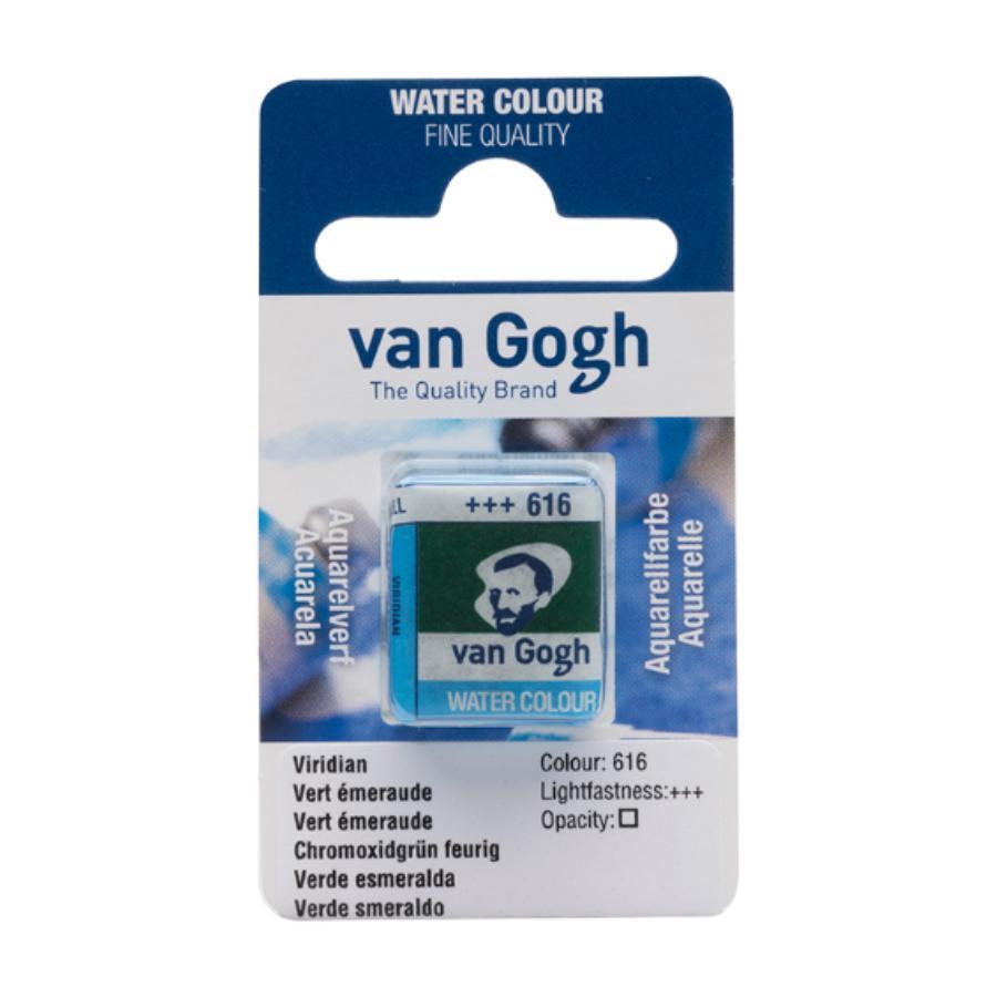 Фарба акварельна Van Gogh (616), Зелений вірідоновий, кювета, Royal Talens