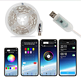 Комплект 2 шт Розумна гірлянда-стрічка 10 м від USB + пульт, Роса / Світлодіодна RGB стрічка з керуванням телефоном, фото 7