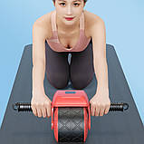 Ролик для преса з дисплеєм, від USB, Червоний / Тренажер для преса / Колесо для преса / Тренажер для живота, фото 2