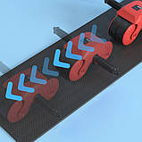 Ролик для преса з дисплеєм, від USB, Червоний / Тренажер для преса / Колесо для преса / Тренажер для живота, фото 5