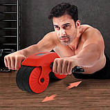 Ролик для преса з дисплеєм, від USB, Червоний / Тренажер для преса / Колесо для преса / Тренажер для живота, фото 6