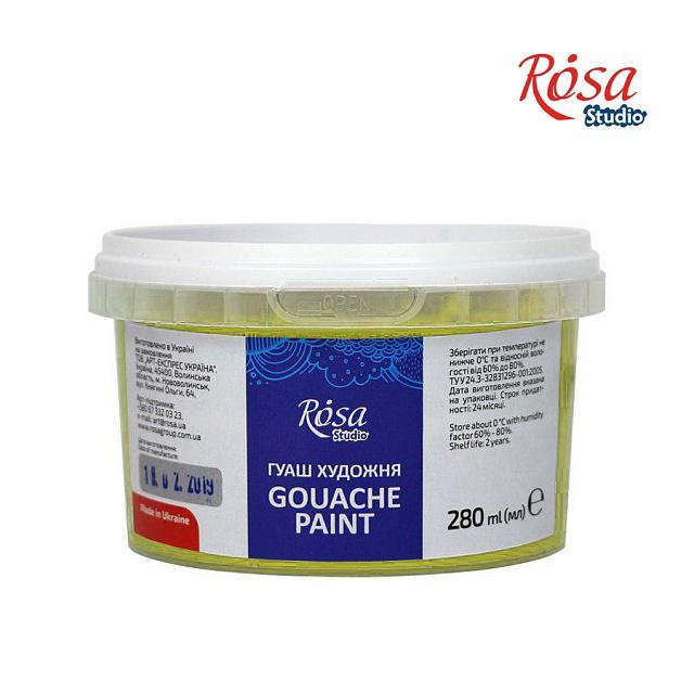 Фарба гуашєва, Жовта світла (902), 280 мл ROSA Studio