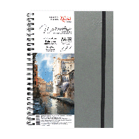 Блокнот для акварелі на спіралі Watercolor by Fabriano А4 200г/м2 32 л папір білий Антрацит ROSA Gallery