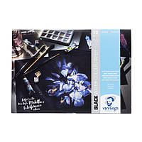 Склейка-блок для акварелі Van Gogh А4 (29,7х21см) 360г/м2 12л 100% целюлоза чорний папір Royal Talens