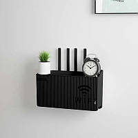 Полиця підвісна для бездротового маршрутизатора Wi-Fi. Тримач-органайзер для Wi-Fi роутера для дому чорний