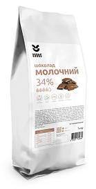 Молочний шоколад 34 % у кубиках 500 г, COOKIT