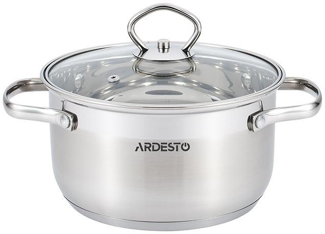 Каструля зі скляною кришкою Ardesto Gemini Bari, 2.3л, нержавіюча сталь, AR1923SS