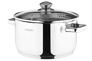 Каструля зі скляною кришкою та зливом Ardesto Gemini Lecco, 4.7л, нержавіюча сталь, AR2847CS