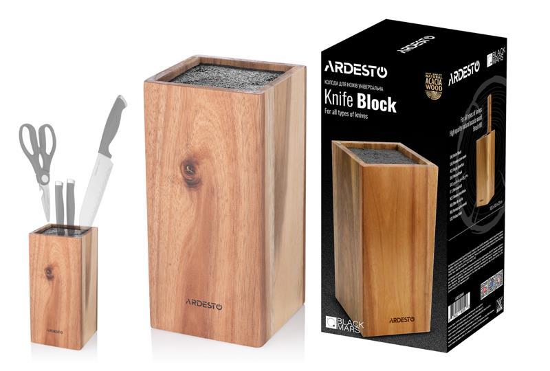Колода для ножів Ardesto Black Mars, 23см, дерево, AR2123AH
