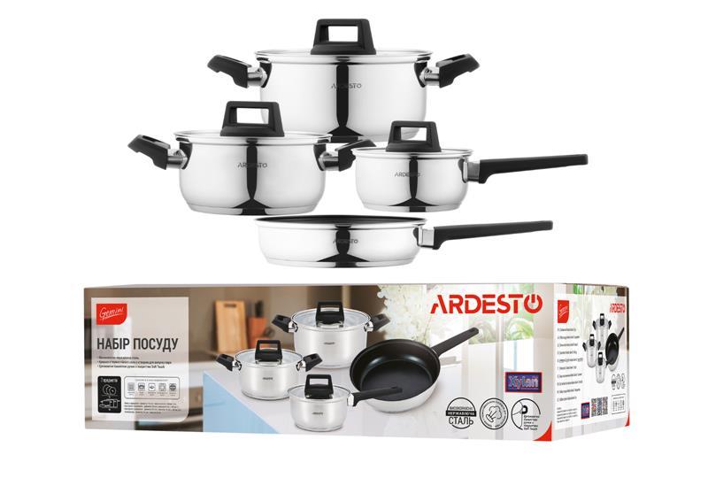 Набір посуду Ardesto Gemini Piemonte, 7 предметів, нержавіюча сталь, AR3507G