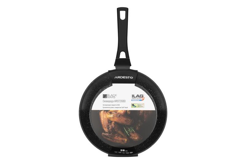 Сковорода Ardesto Black Mars Orion, 26см, алюміній, чорний, AR0726BO
