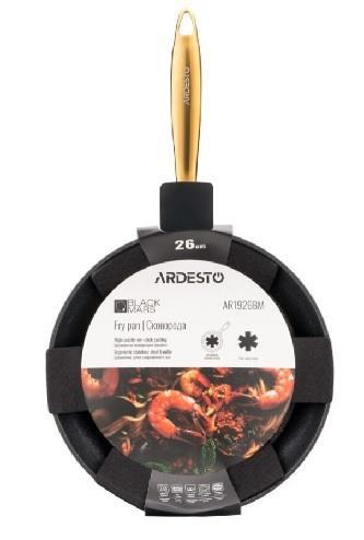 Сковорода Ardesto Black Mars Sparkle, 26см, алюміній, чорний, AR1926BM