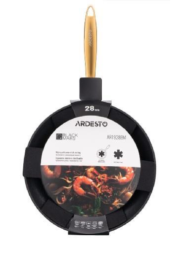 Сковорода Ardesto Black Mars Sparkle, 28см, алюміній, чорний, AR1928BM