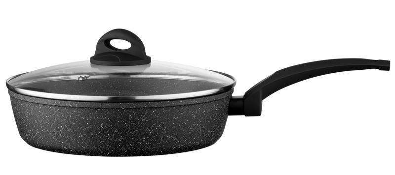 Сковорода глибока з кришкою Ardesto Gemini Gourmet Viareggio, 26см, алюміній, чорний, AR1926GDL