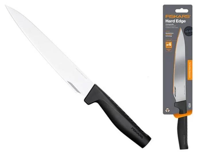 Кухонний ніж для м'яса Fiskars Hard Edge, 21.6см, нержавіюча сталь, пластик, чорний, 1051760