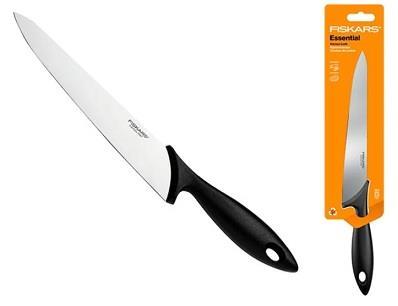 Кухонний ніж універсальний Fiskars Essential, 21см, нержавіюча сталь, пластик, чорний, 1065566