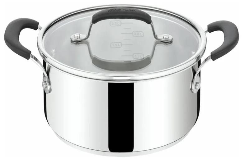 Каструля з кришкою Tefal Jamie Oliver Home Cook, 20см, 3.1л, нержавіюча сталь, силікон, скло, E3184455