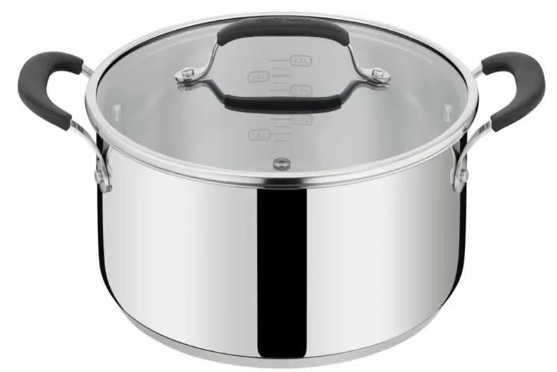 Каструля з кришкою Tefal Jamie Oliver Home Cook, 24см, 5.4л, нержавіюча сталь, силікон, скло, E3184655