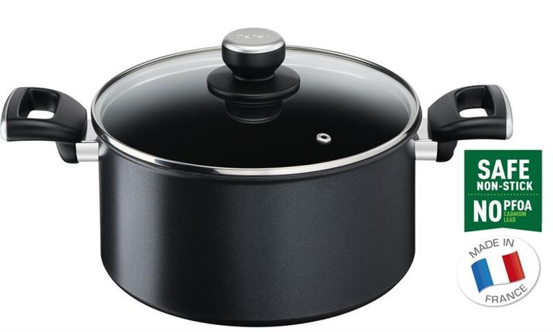 Каструля з кришкою Tefal Unlimited, 24см, 5.3л, алюміній, бакеліт, скло, чорний, G2554672